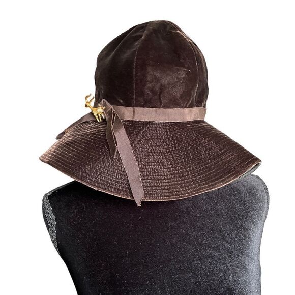 60s Velvet Floppy Hat - Picture 1 of 8